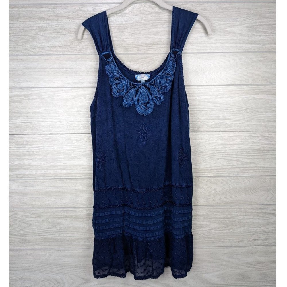 J GEE Navy Swing Lace Tank